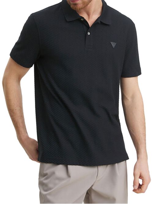 Polo da uomo nera GUESS | M5RP01KCLQ2/JBLK